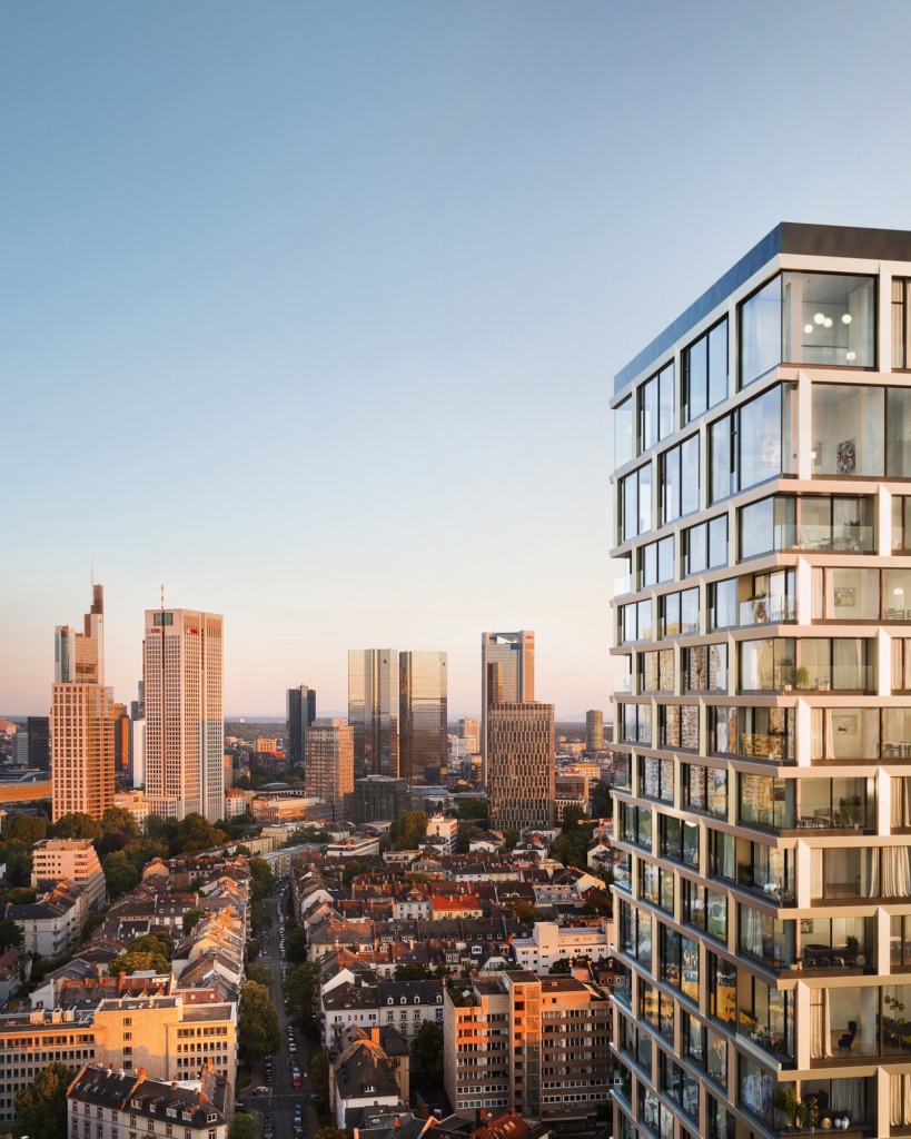 160 Park View tower with Frankfurt skyline