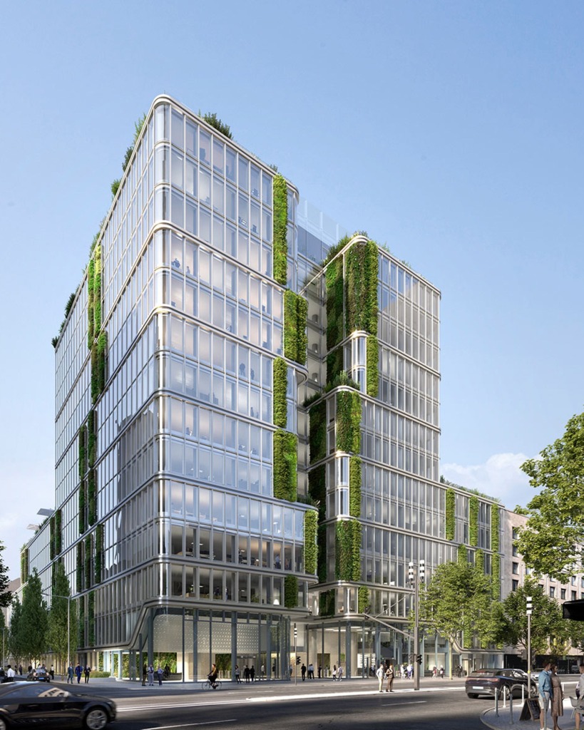 CANYON tower with planted facade in Frankfurt