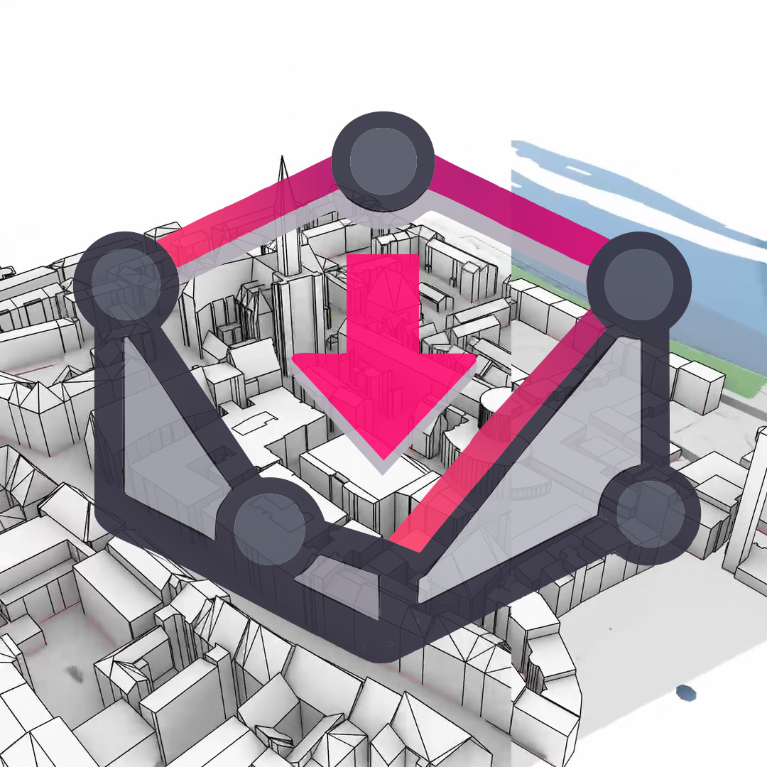RhinoSpatial poster graphic over a city model
