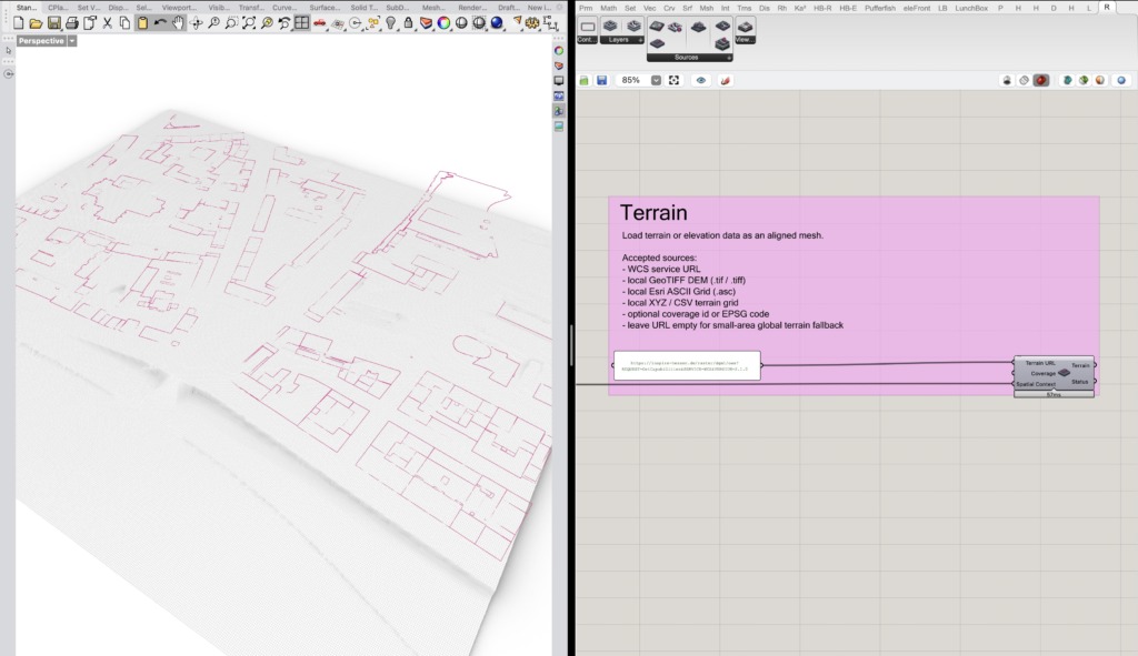 Load Terrain workflow in Grasshopper
